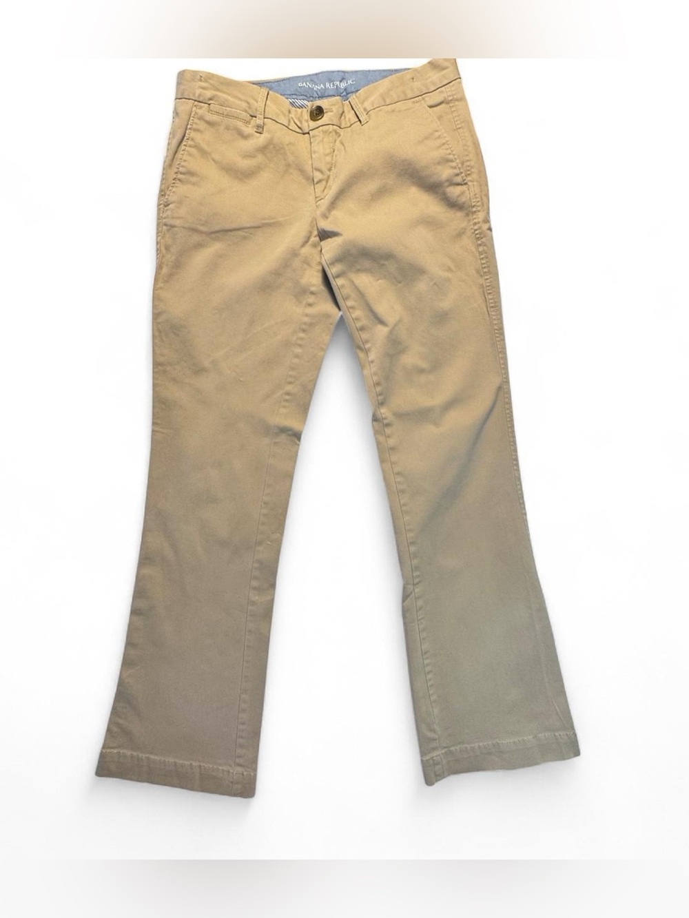 Banana Republic Women's Weekend Chino Pants 6 Mateo Tan Beige Stretch Cotton